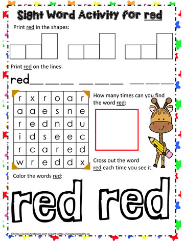 Sight Word red